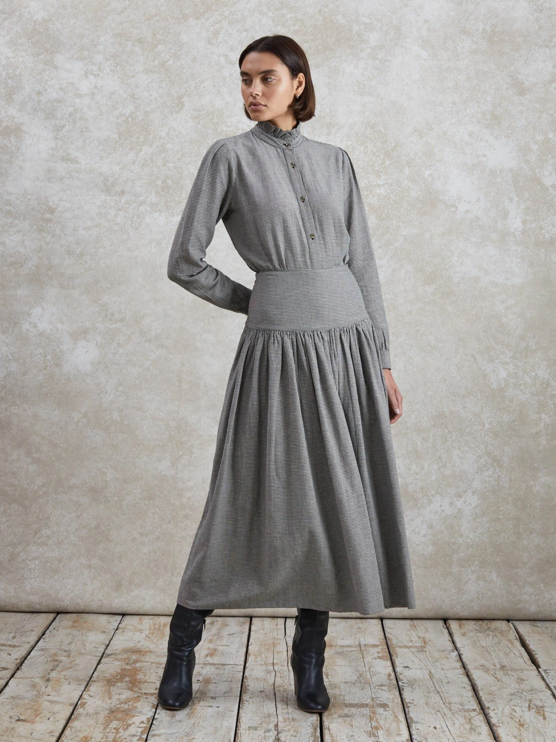 Maud woven check skirt
