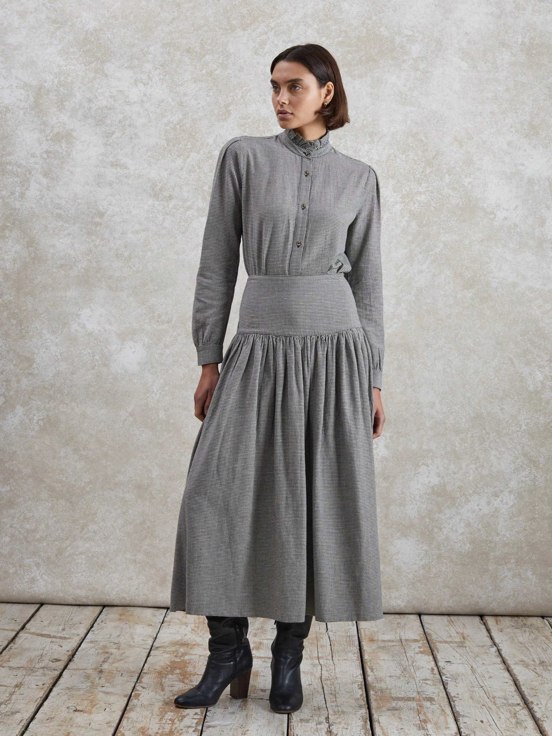 Maud woven check skirt