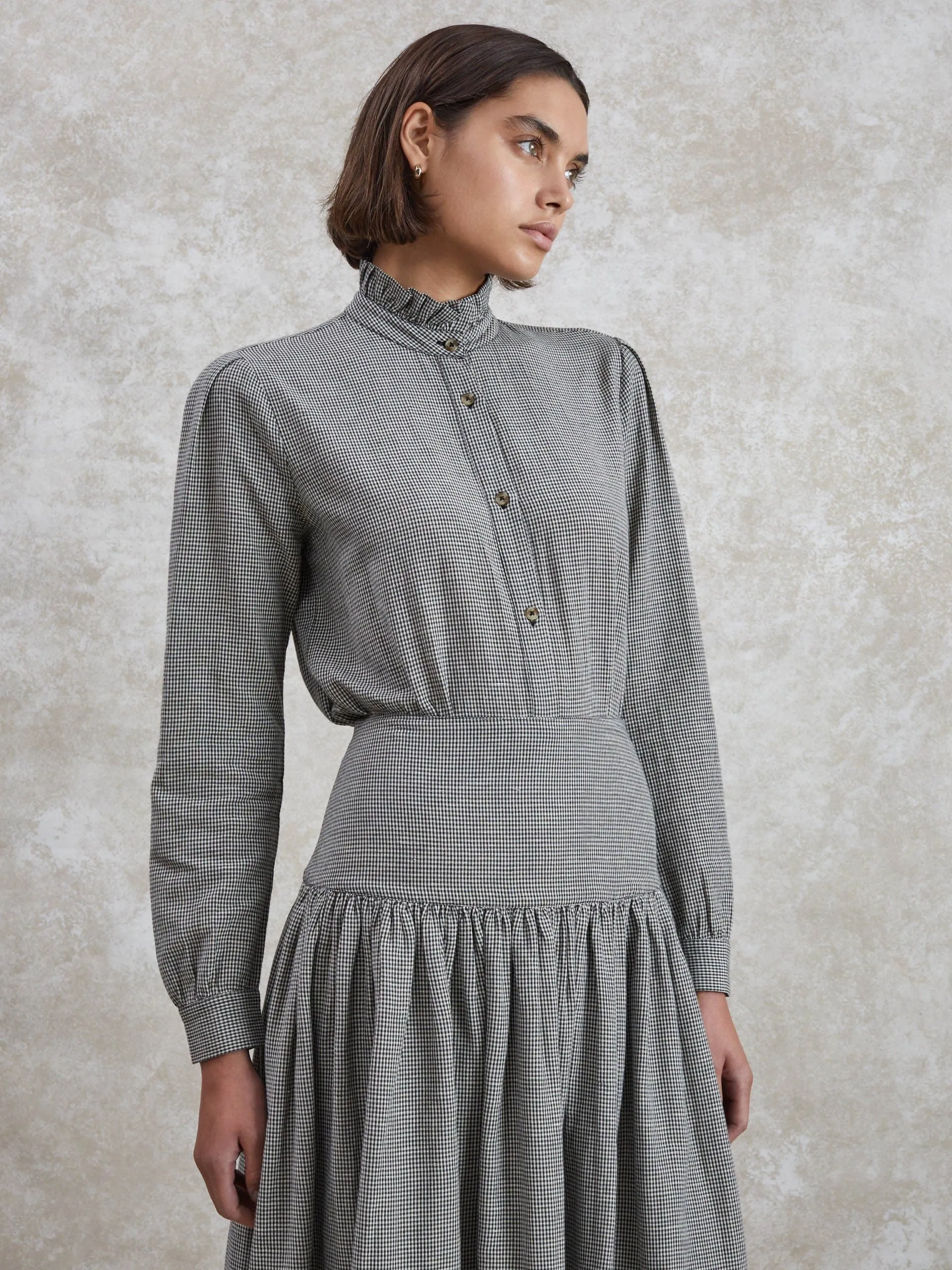 Maud woven check skirt