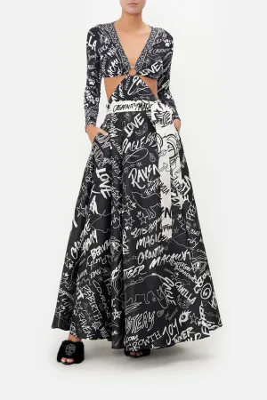 MAXI WRAP SKIRT SPIRIT SCRIBBLE