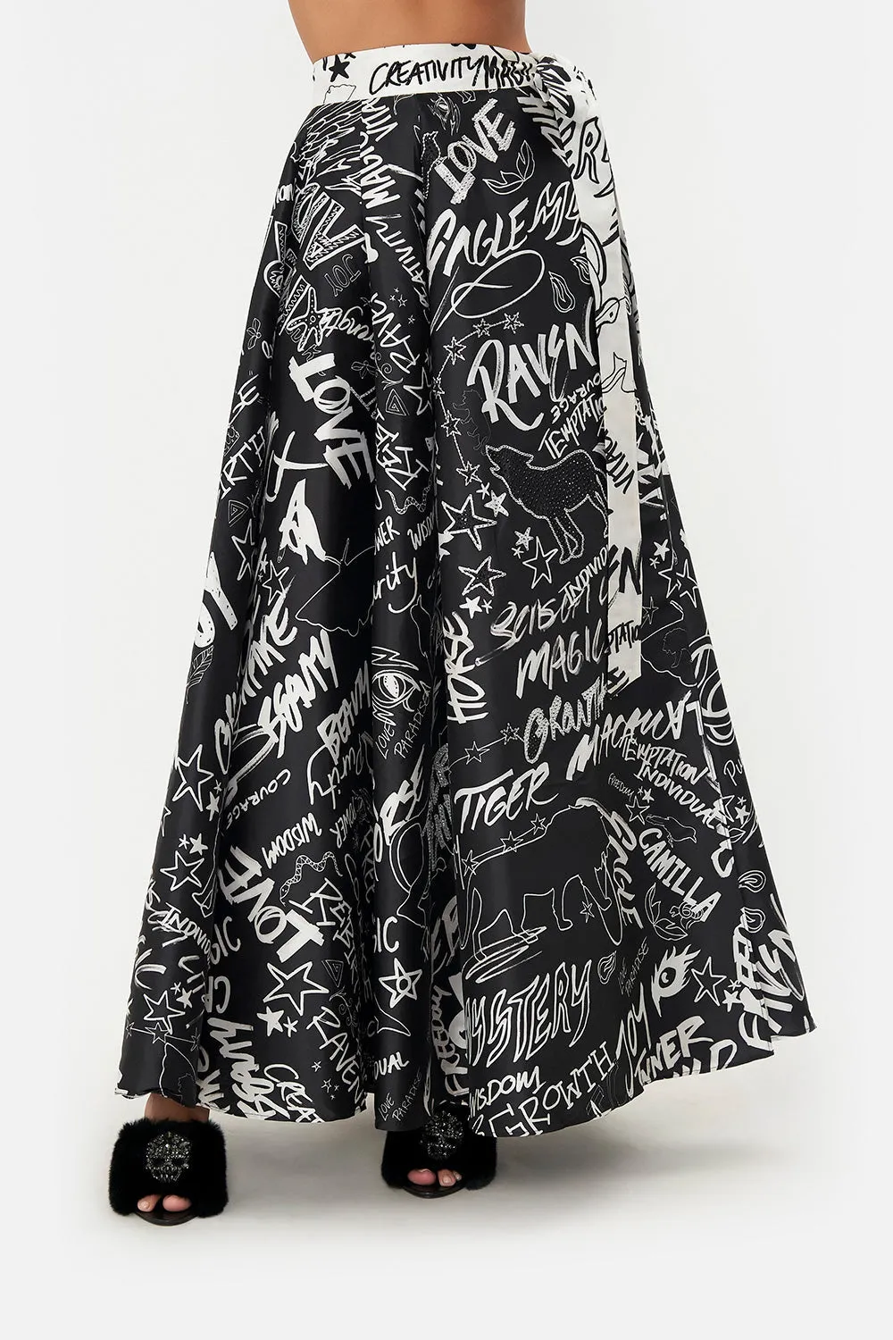 MAXI WRAP SKIRT SPIRIT SCRIBBLE