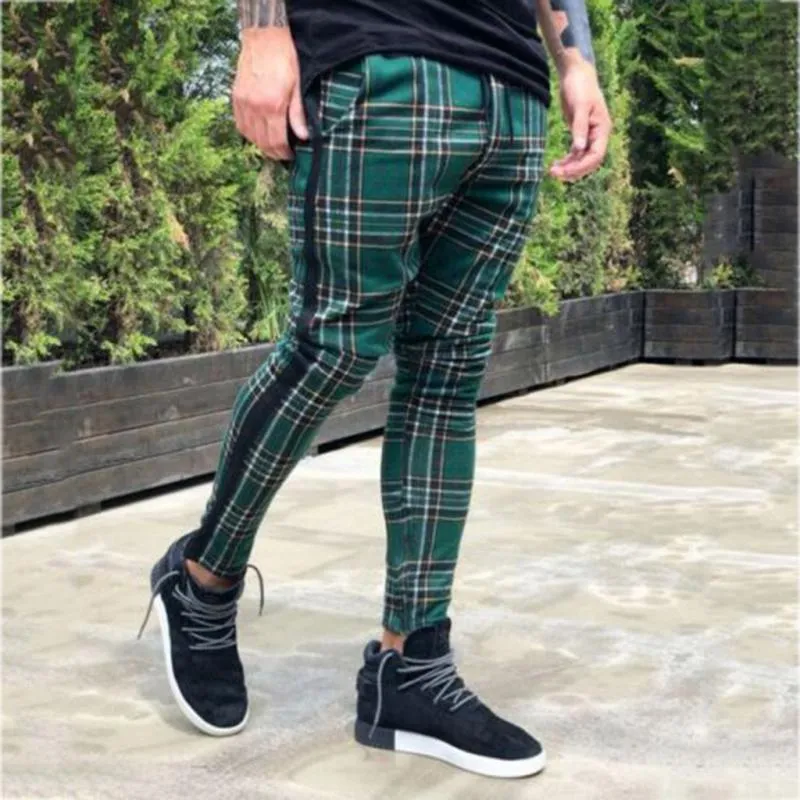 Men's Casual Plaid Sweatpants