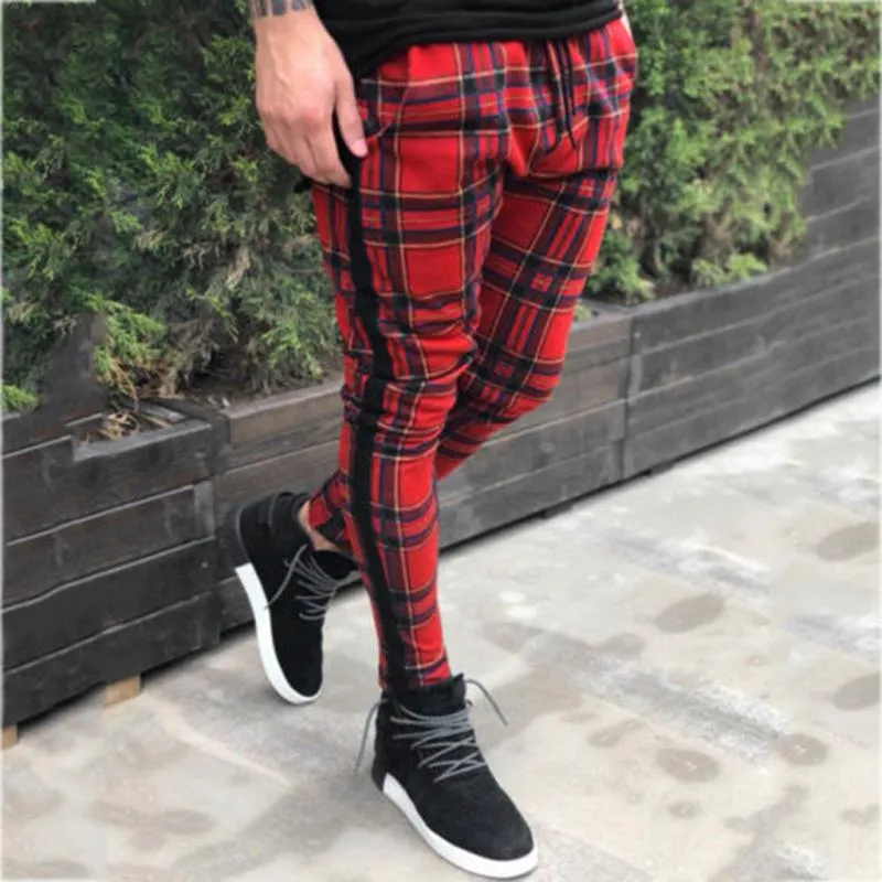 Men's Casual Plaid Sweatpants