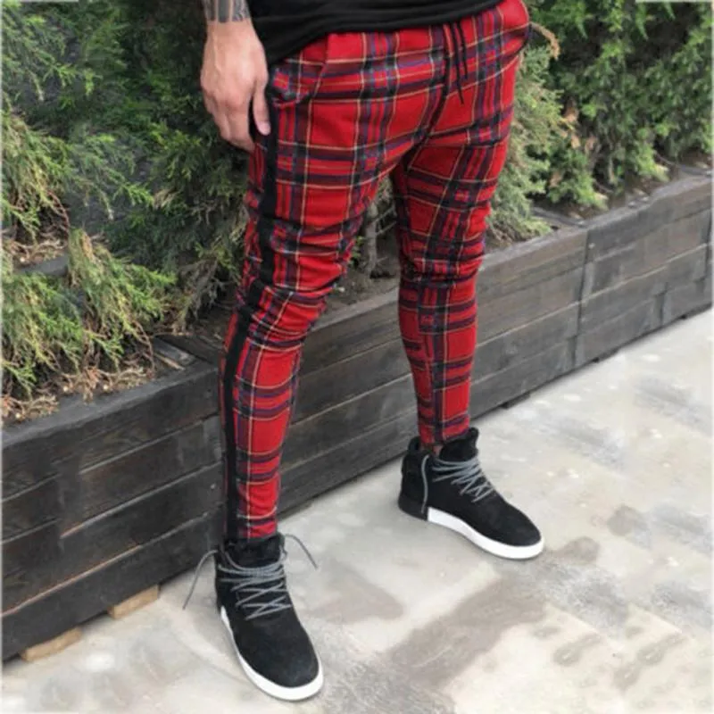 Men's Casual Plaid Sweatpants