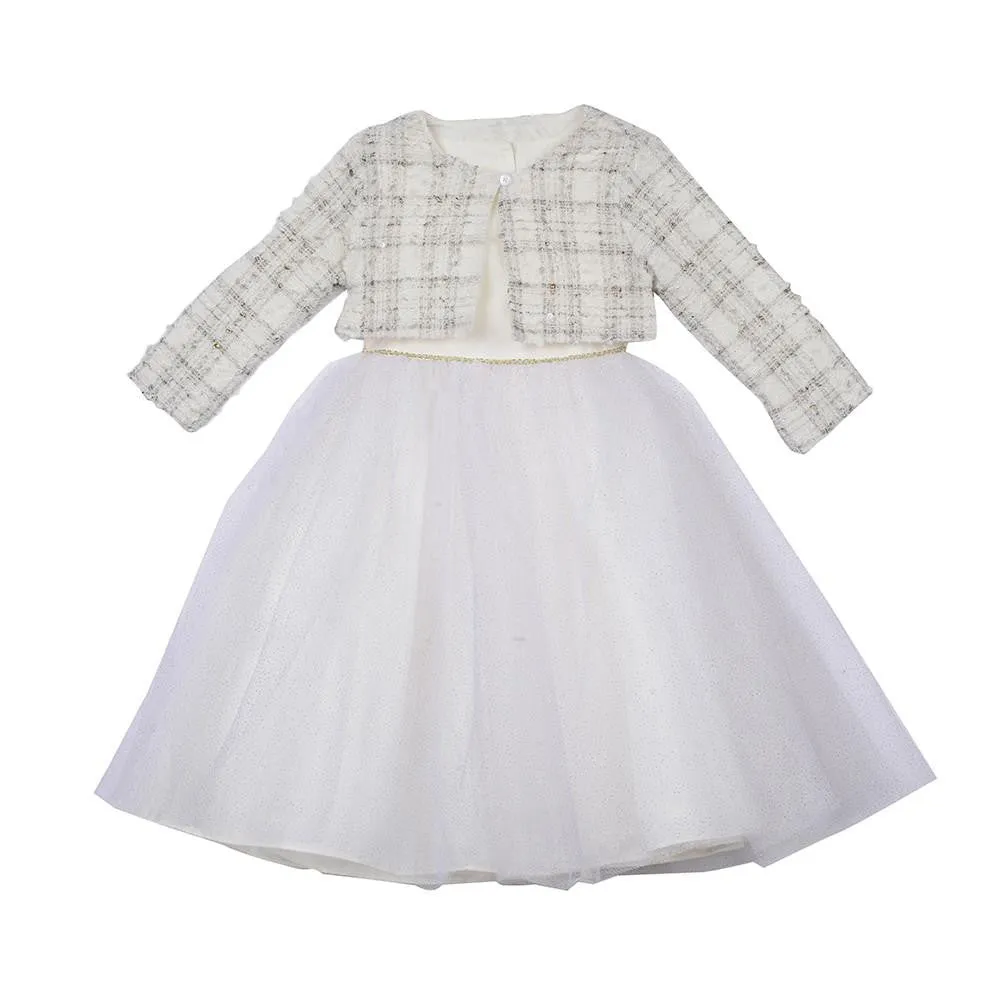 Misty White Boucle Jacket Dress