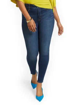 Mya Curvy High-Waisted Sculpting No Gap Super-Skinny Ankle Jeans - Foxy Blue