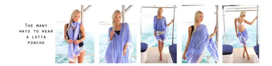 Mykonos Regular Poncho - red/white