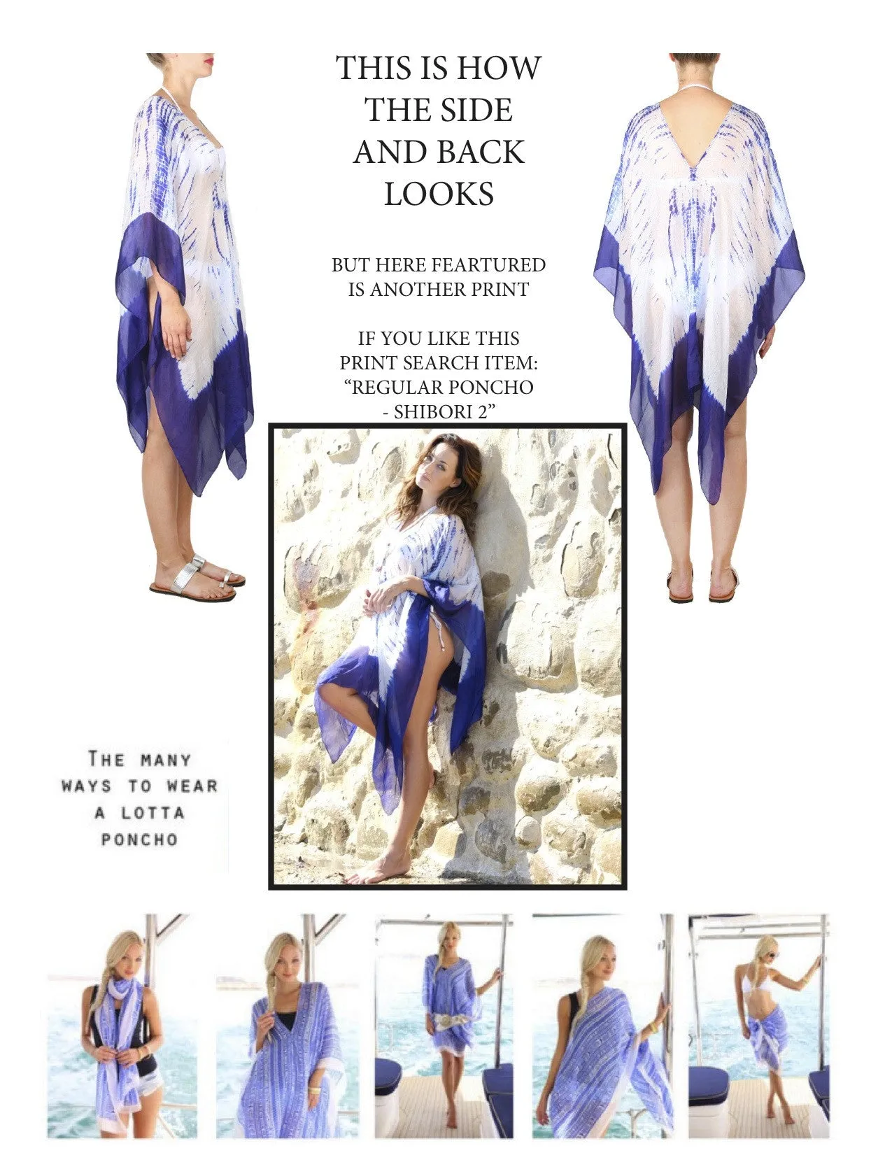 Mykonos Regular Poncho - red/white