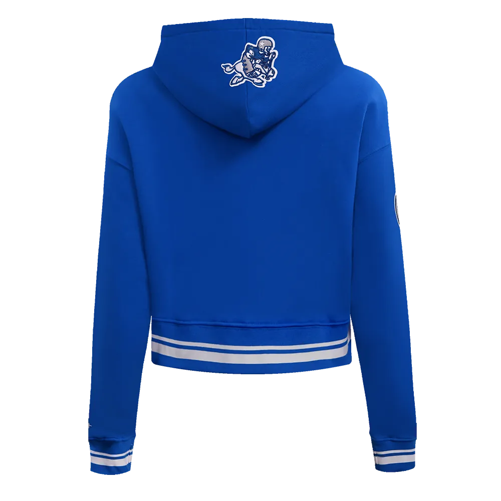 NFL DALLAS COWBOYS RETRO CLASSIC WOMEN'S CROPPED PO HOODIE (DODGER BLUE)