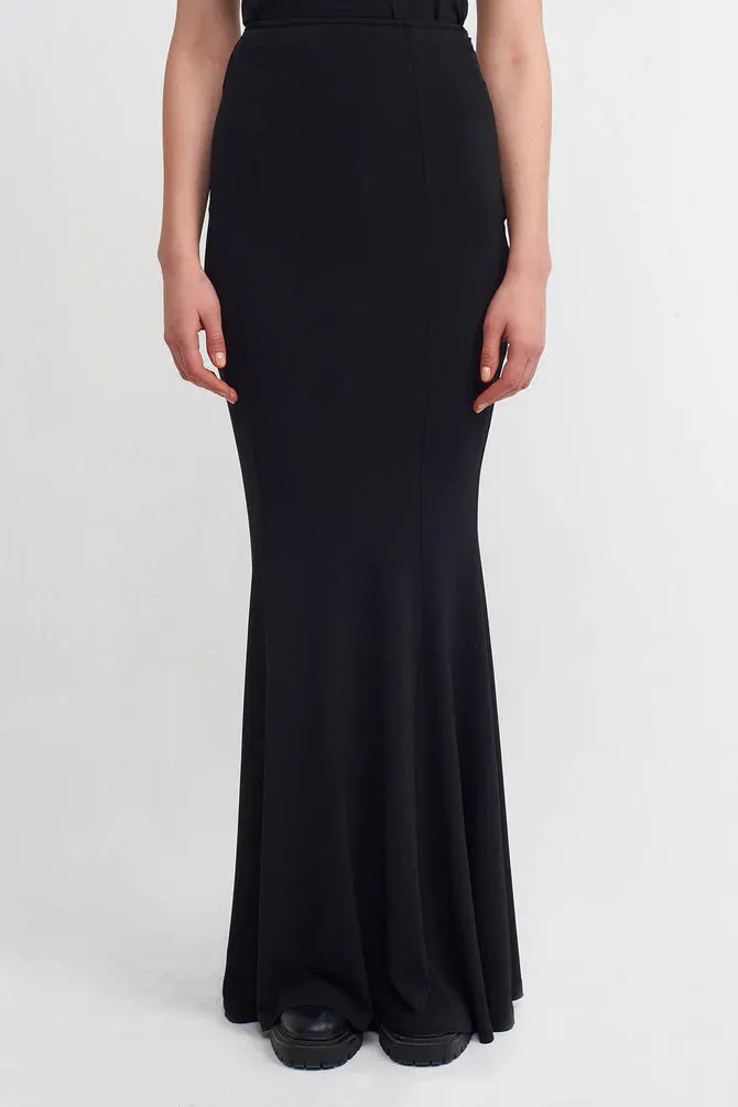 Nu Mermaid Cut Maxi Skirt Black