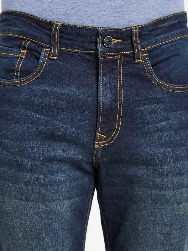 Octave Men Mid Rise Clean Look Light Fade Stretchable Jeans