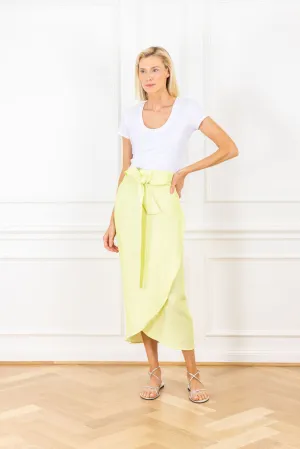 Pale Lime Woven Maxi Wrap Skirt
