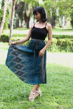 Peacock Maxi Skirts Women Boho Dress Hippie Wrap Long Skirt SKY04