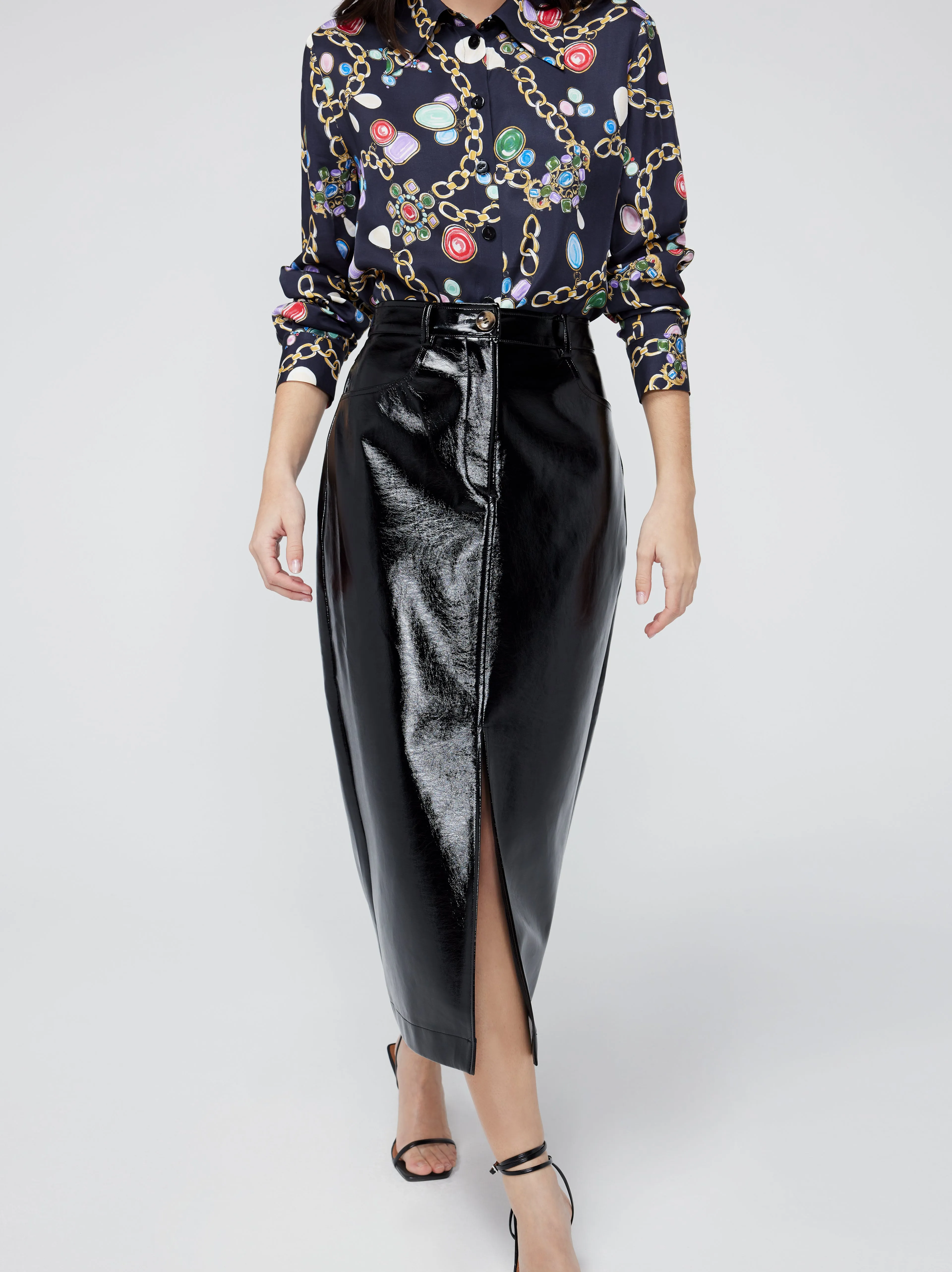 Penny Black Vinyl Skirt