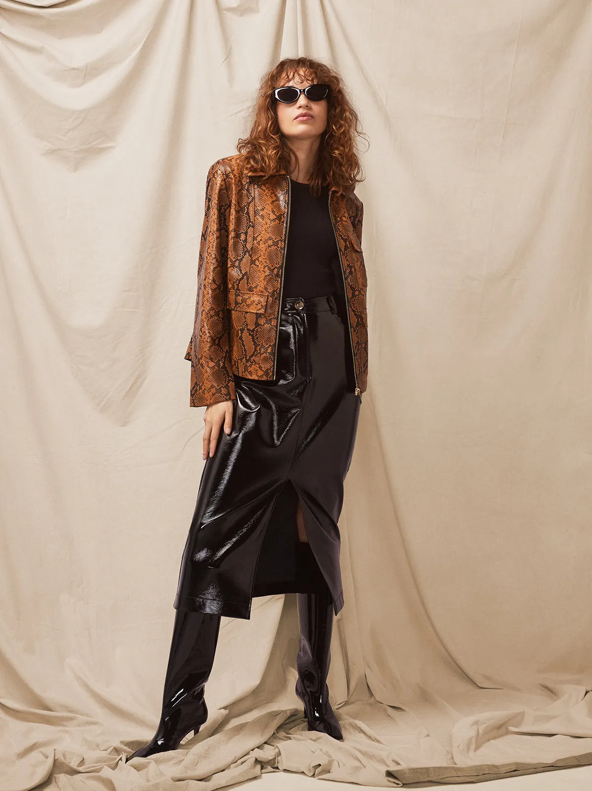 Penny Black Vinyl Skirt