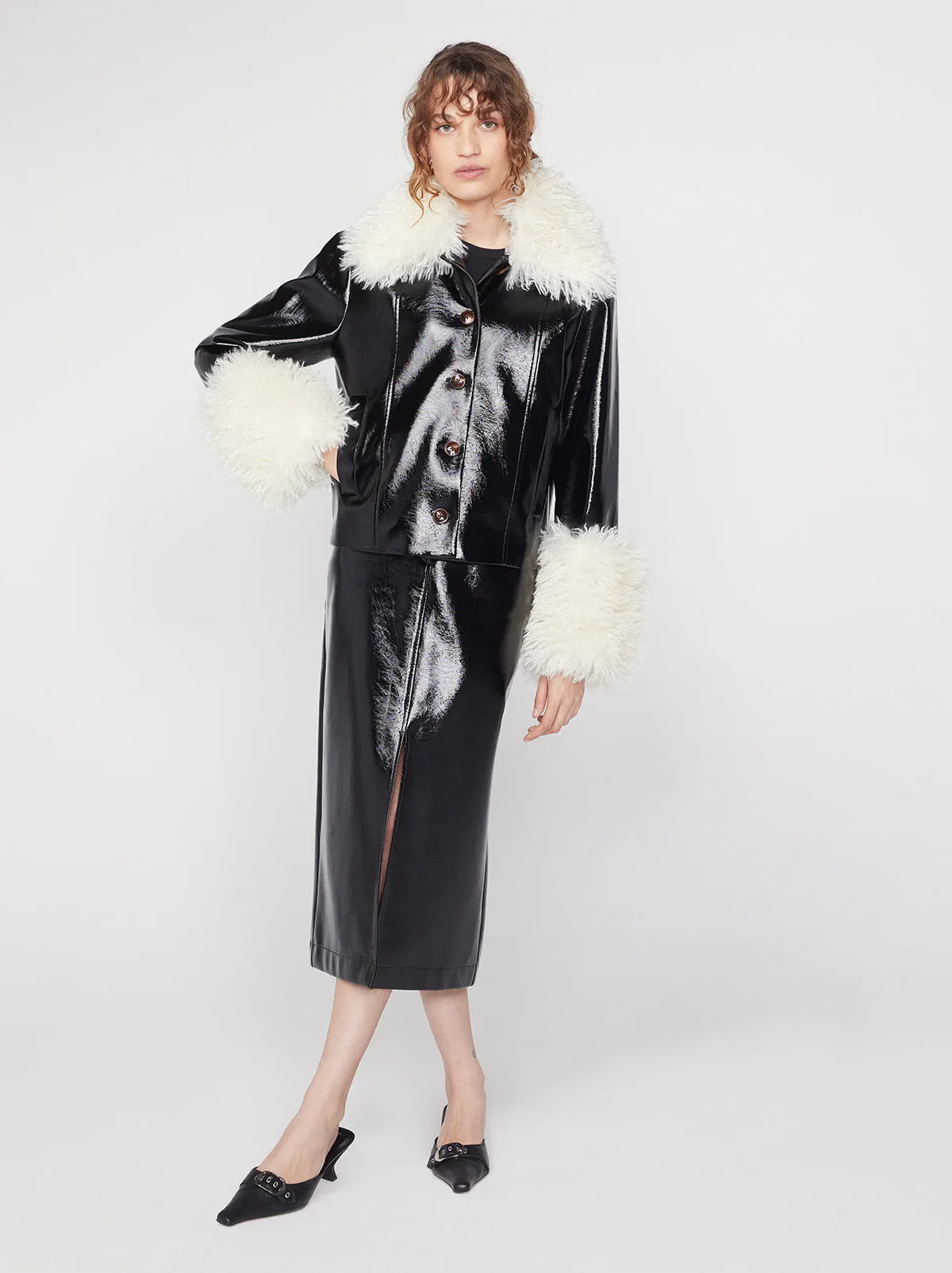 Penny Black Vinyl Skirt