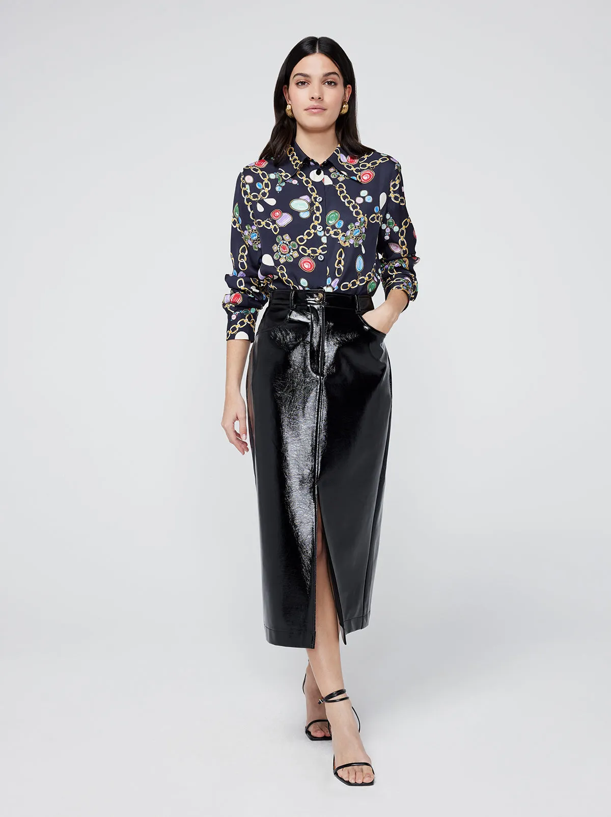 Penny Black Vinyl Skirt