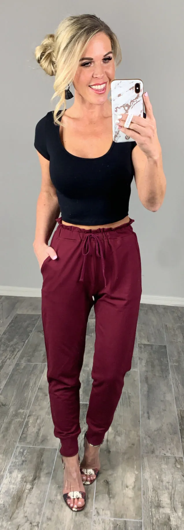 Perfect Pocket Joggers - Burgundy