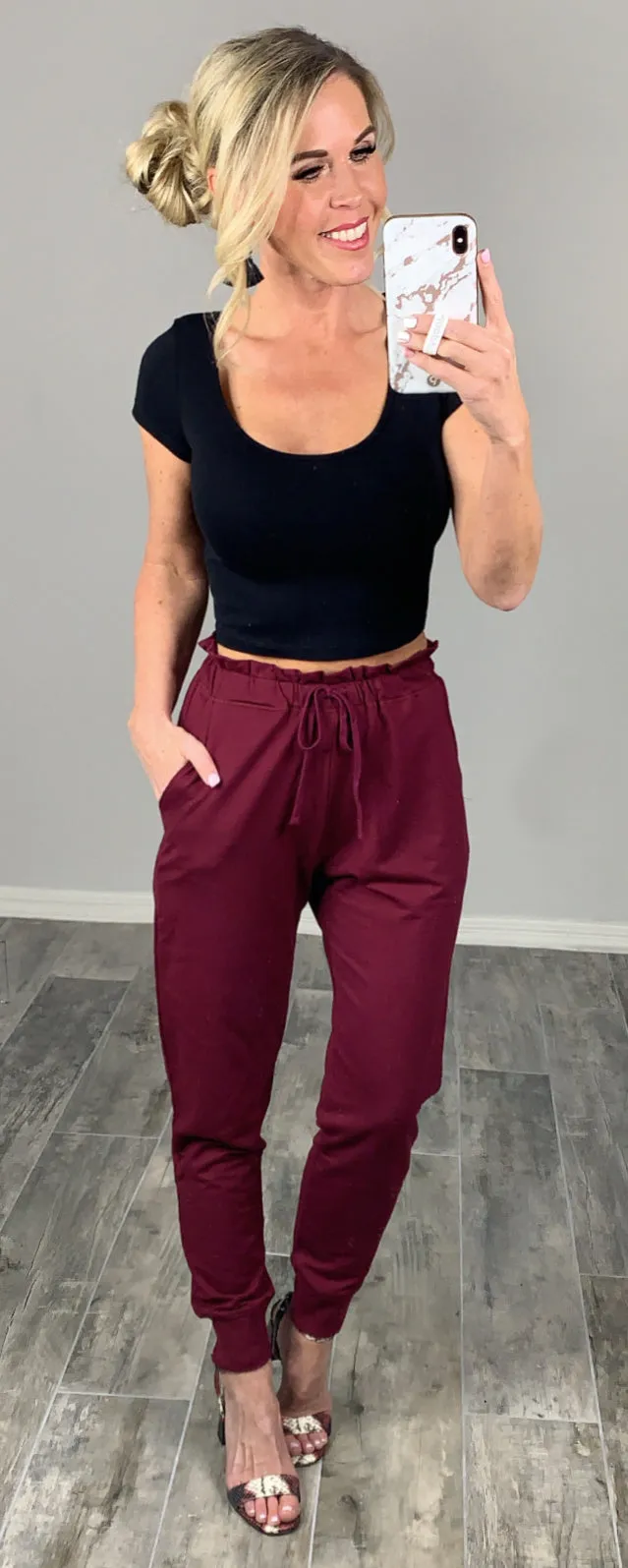 Perfect Pocket Joggers - Burgundy