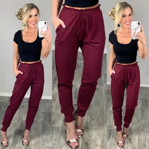 Perfect Pocket Joggers - Burgundy