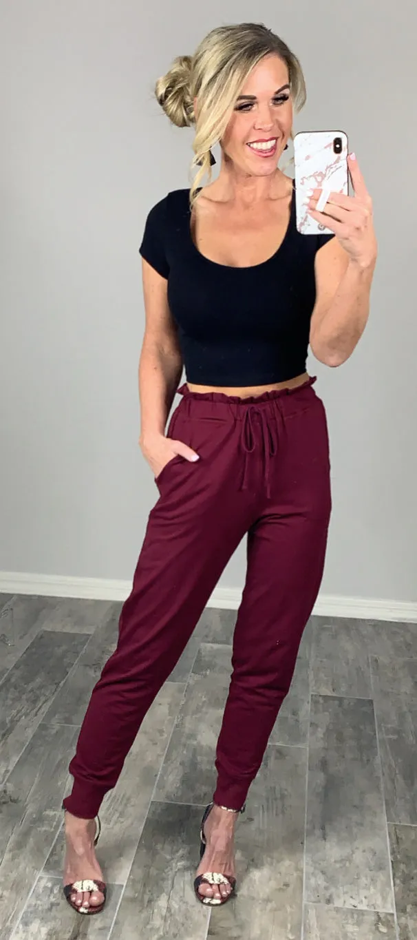 Perfect Pocket Joggers - Burgundy