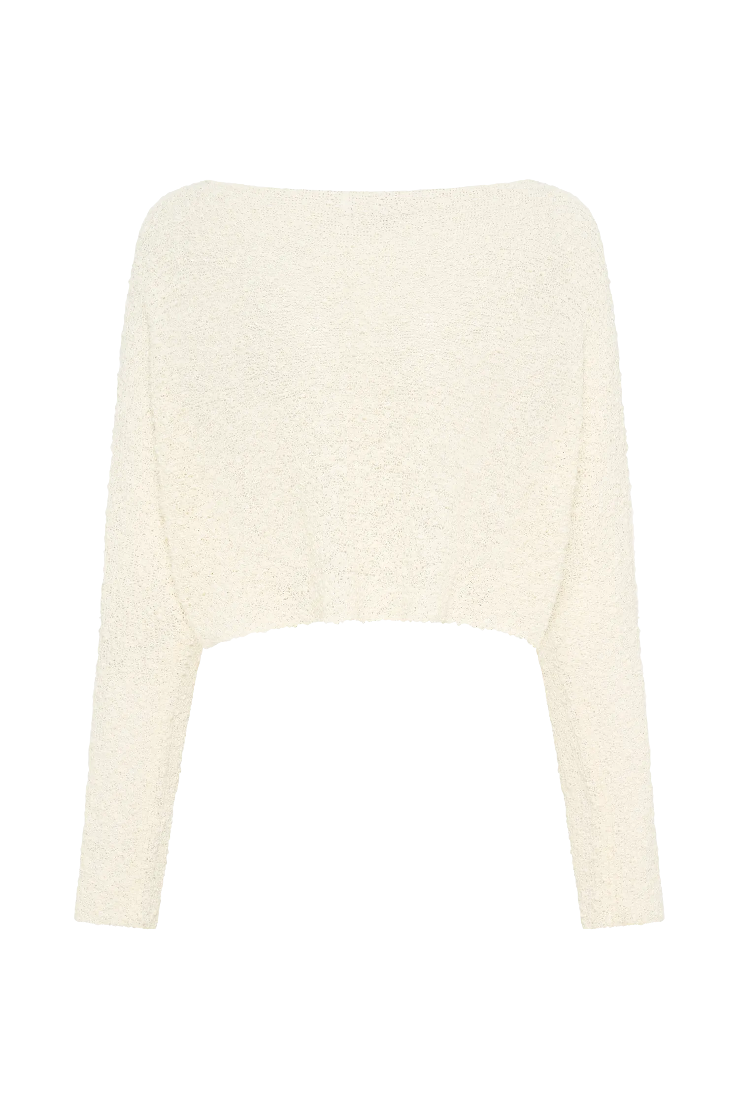 Petra Long Sleeve Knit Crop Top - Ivory