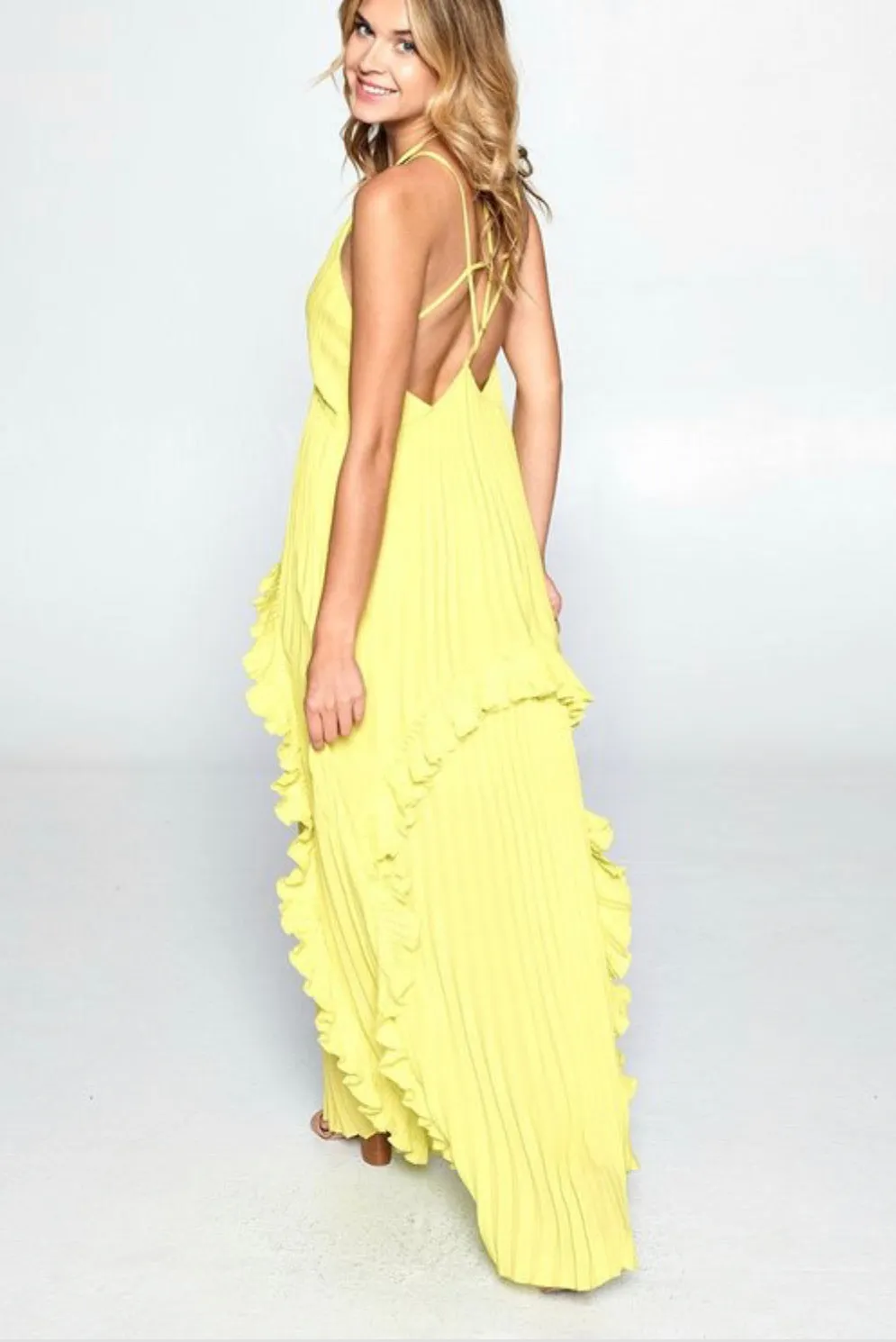 Pleated maxi