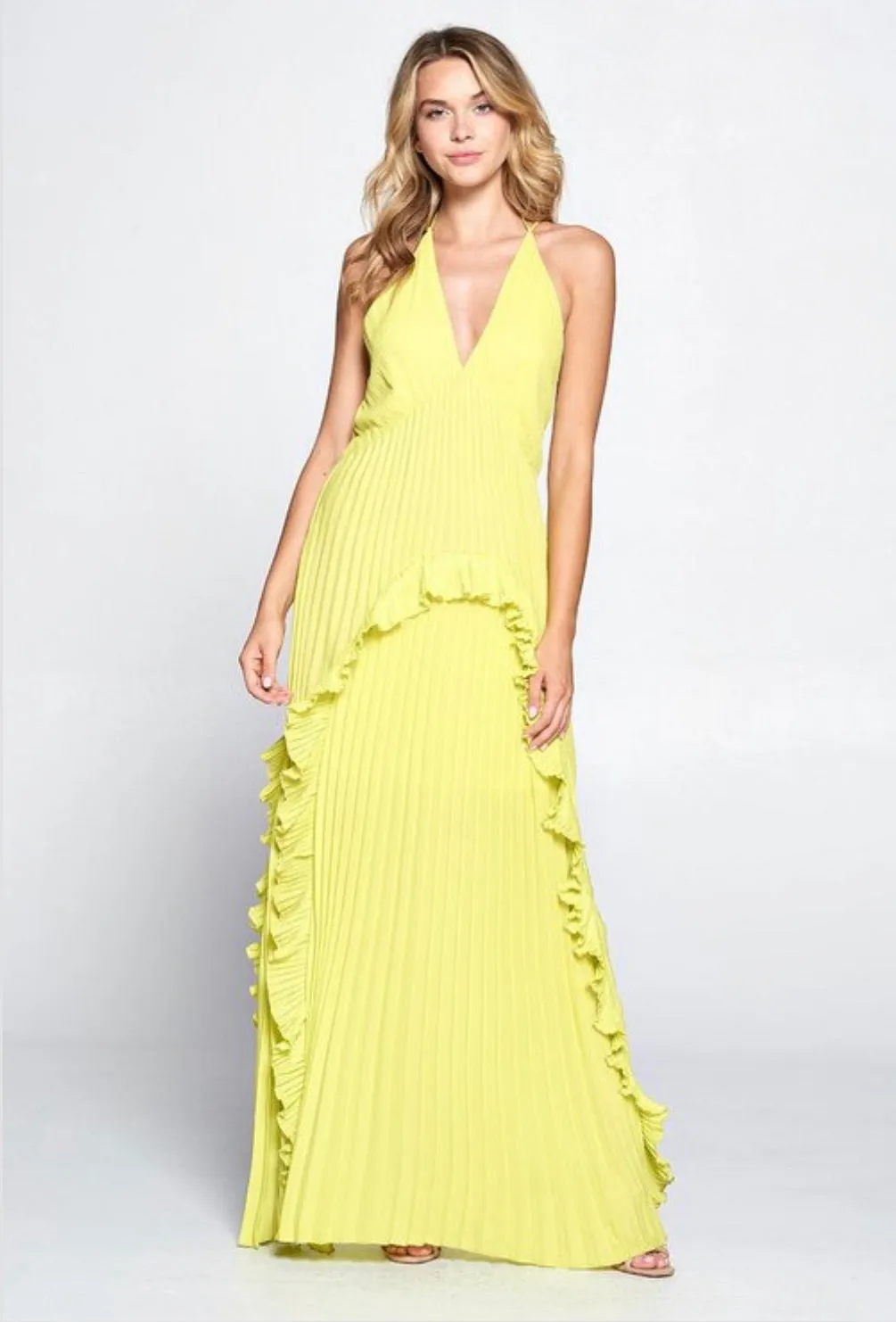 Pleated maxi
