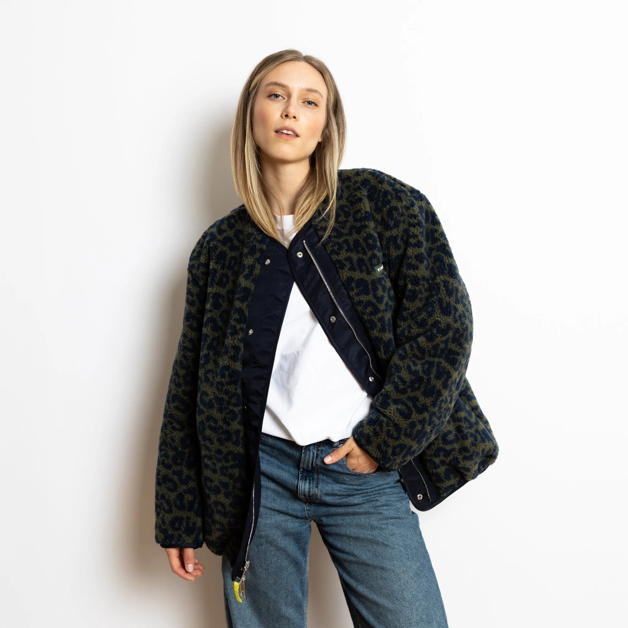 Reversible Bomber Jacket - navy/leo navy-olive
