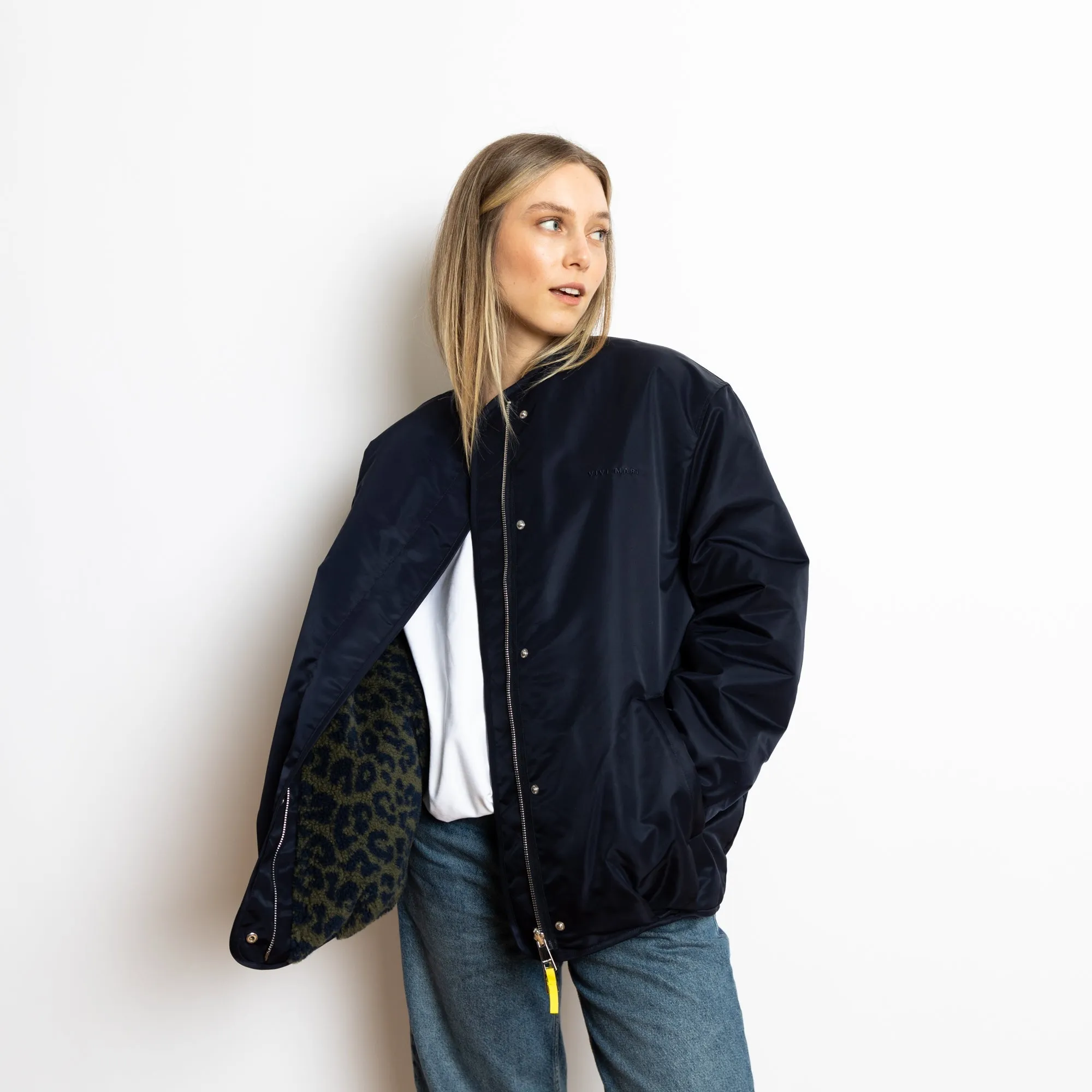 Reversible Bomber Jacket - navy/leo navy-olive