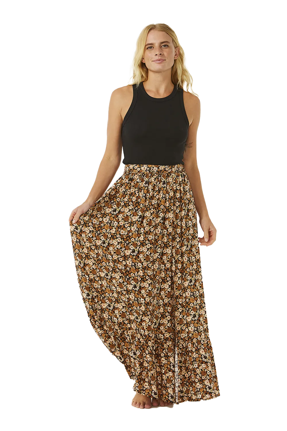 Sea Of Dreams Maxi Skirt in Brown