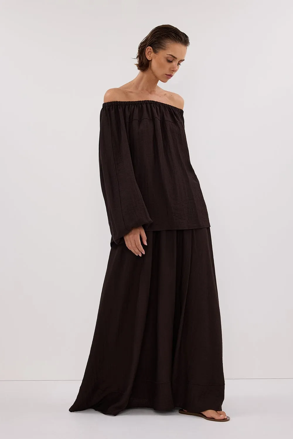 SHANIYA BITTER CHOC BOHO SKIRT