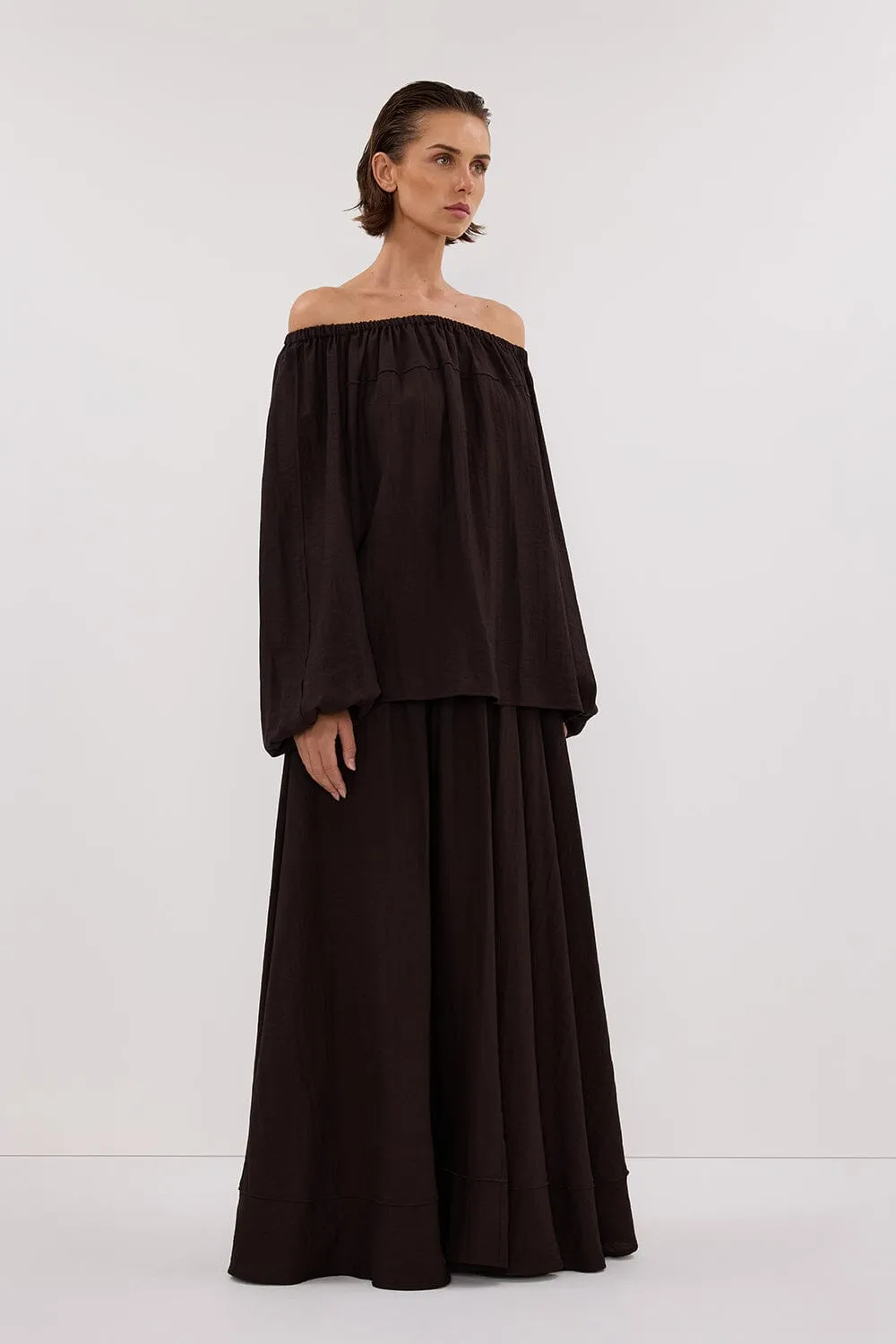 SHANIYA BITTER CHOC BOHO SKIRT