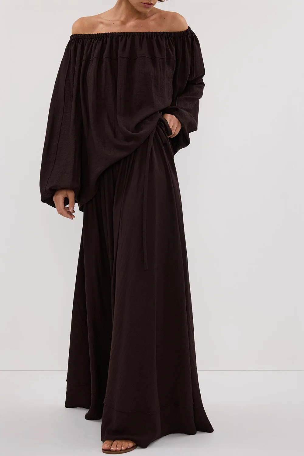 SHANIYA BITTER CHOC BOHO SKIRT