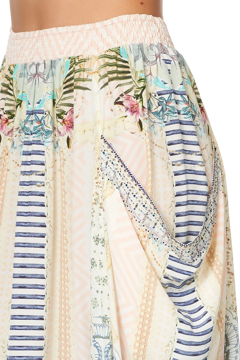 Shirred Waist Pocket Skirt- Beach Shack