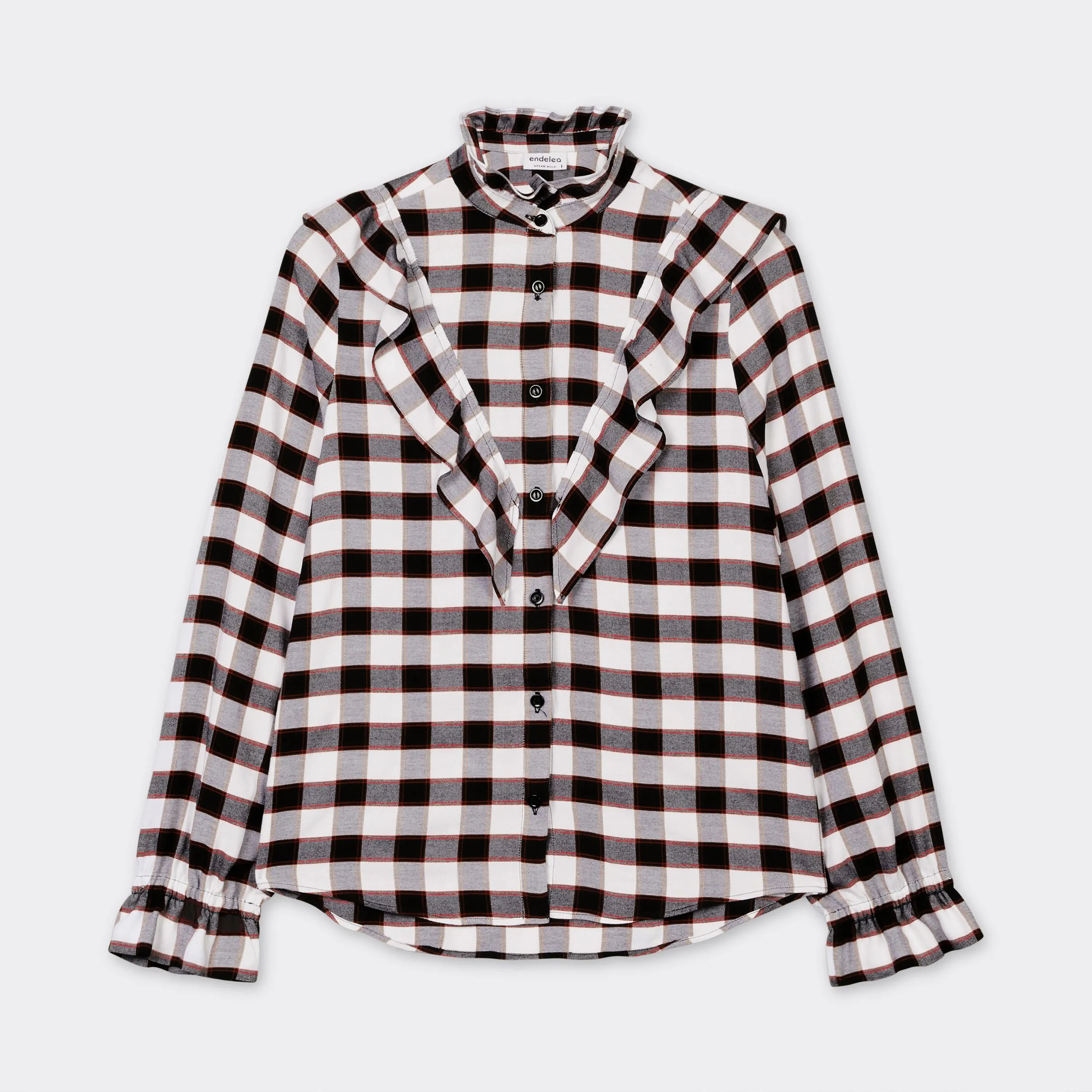 Shirt with Rouches Maasai Black & White