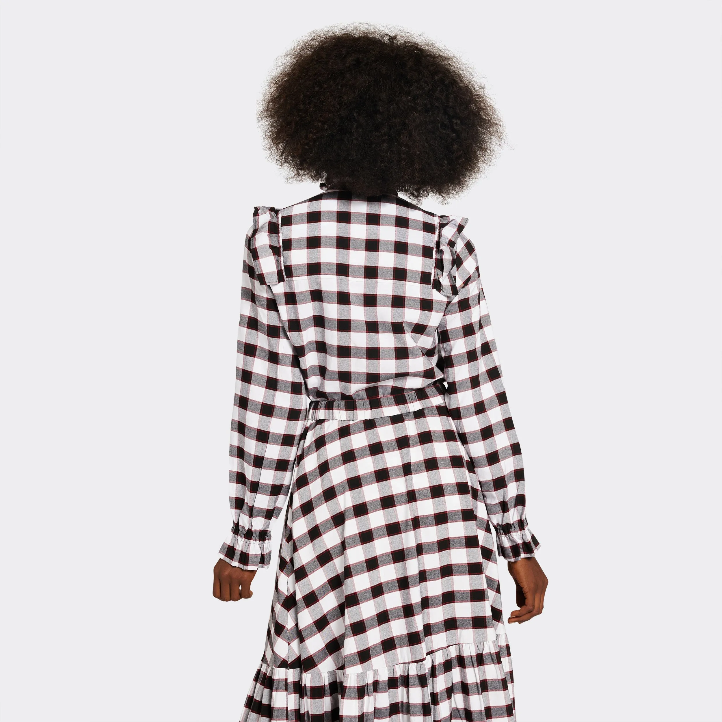 Shirt with Rouches Maasai Black & White