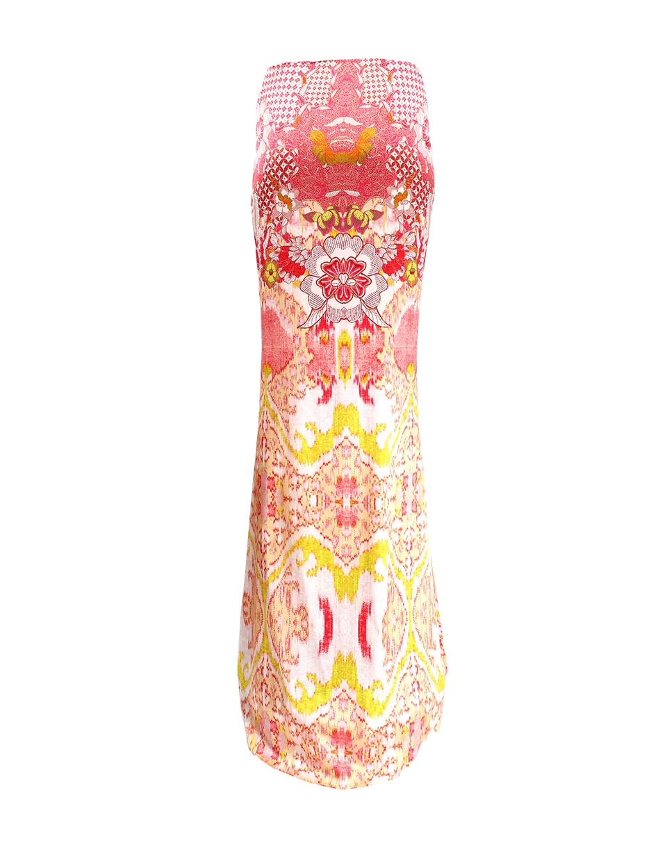 Side Zip Floral Print Maxi Skirt