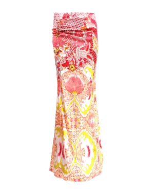 Side Zip Floral Print Maxi Skirt