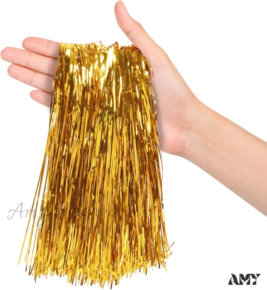 Silver Tinsel Strands Metallic Icicle Streamers for Holiday Christmas Tree and Party Decorations