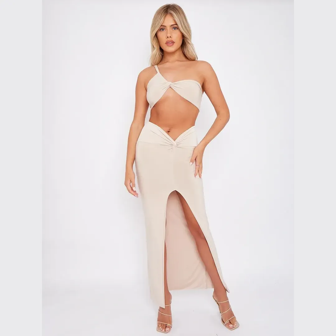 Slinky Cross Top & Twisted Maxi Skirt Co-ord