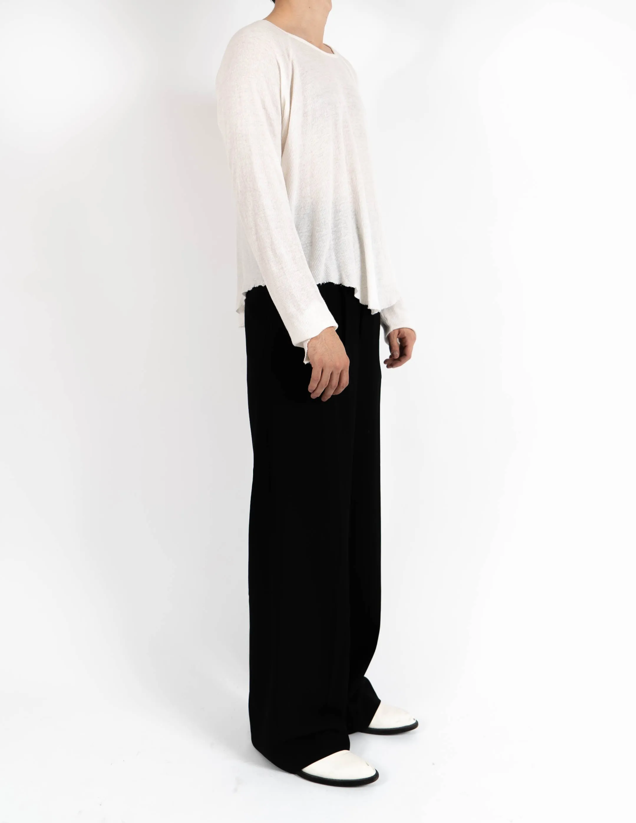 SS16 Cropped Ribbed Cashmere Longsleeve