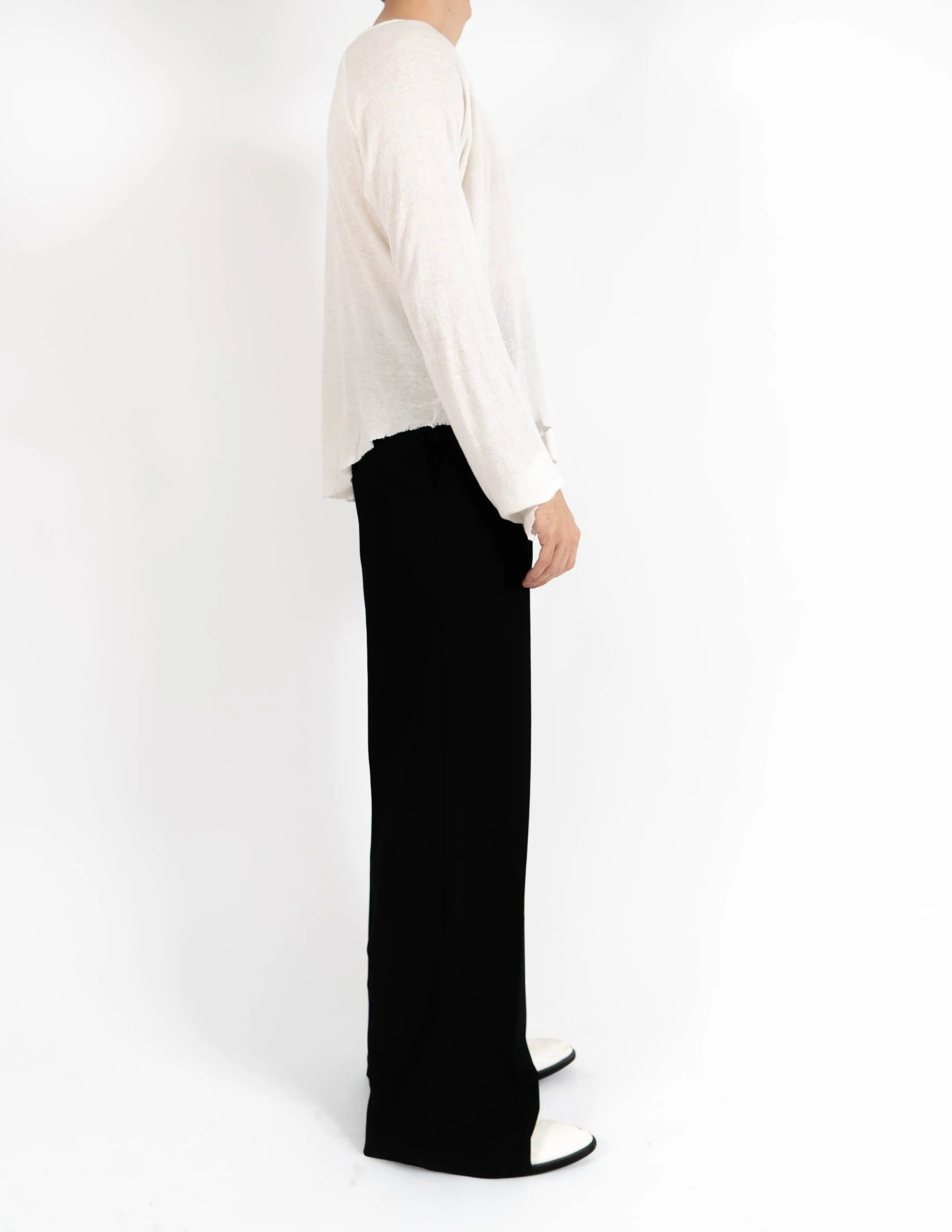SS16 Cropped Ribbed Cashmere Longsleeve