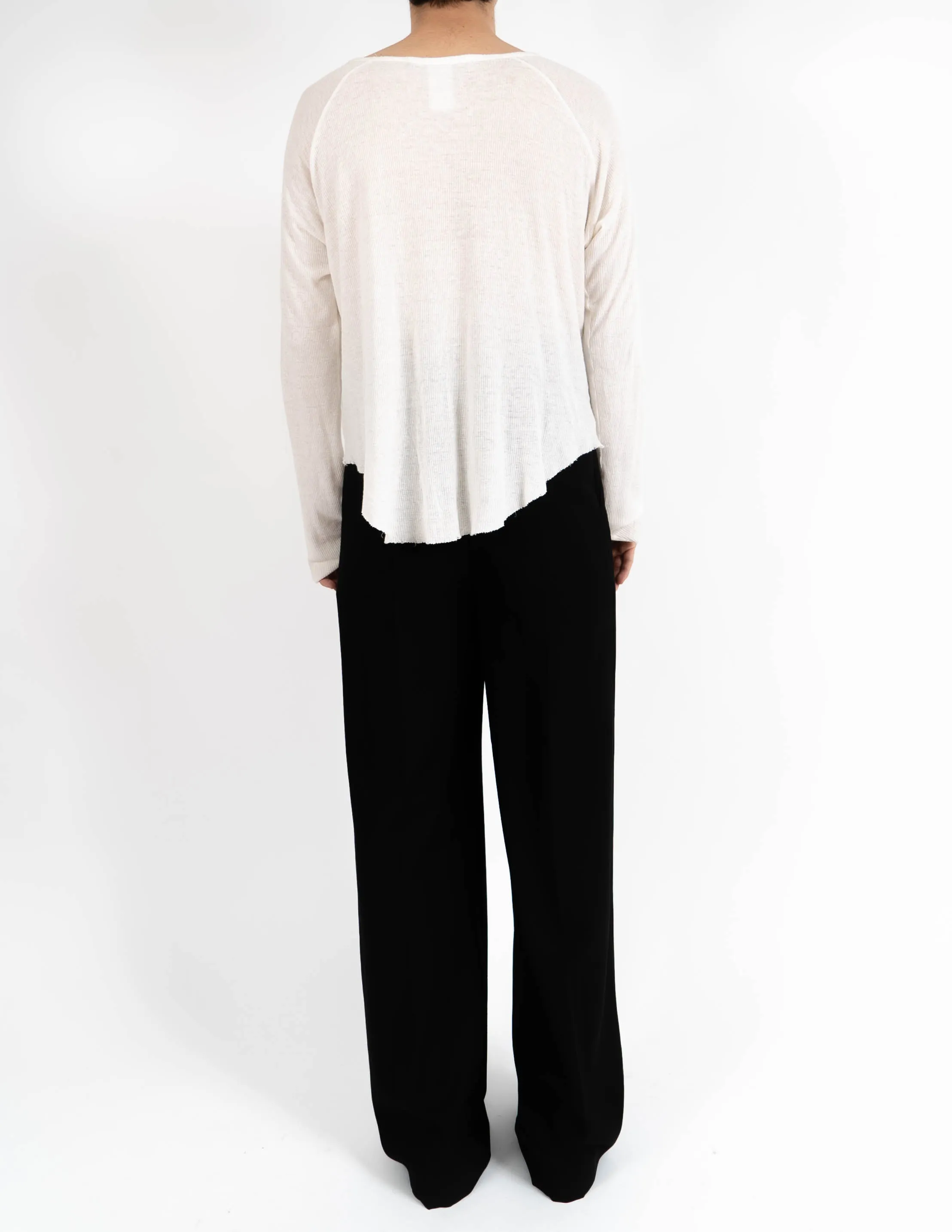 SS16 Cropped Ribbed Cashmere Longsleeve