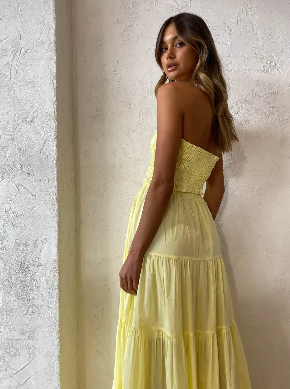Steele Parasol Skirt in Neon Yellow