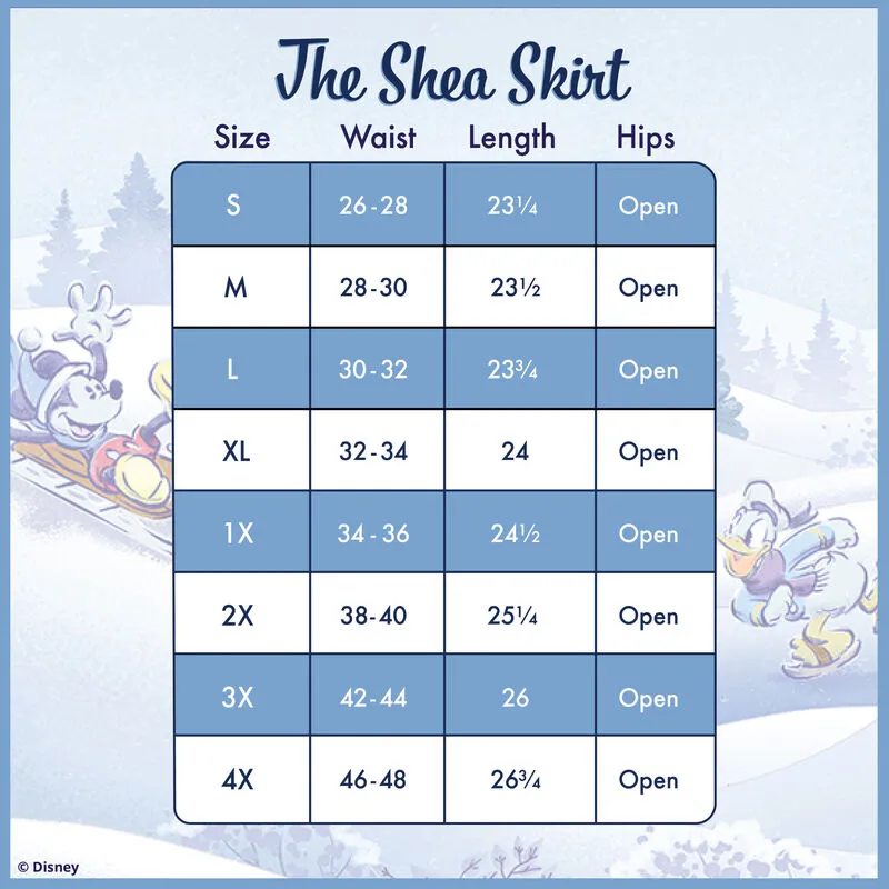 Stitch Shoppe Mickey & Friends Winter Snow Tulle Overlay Skirt