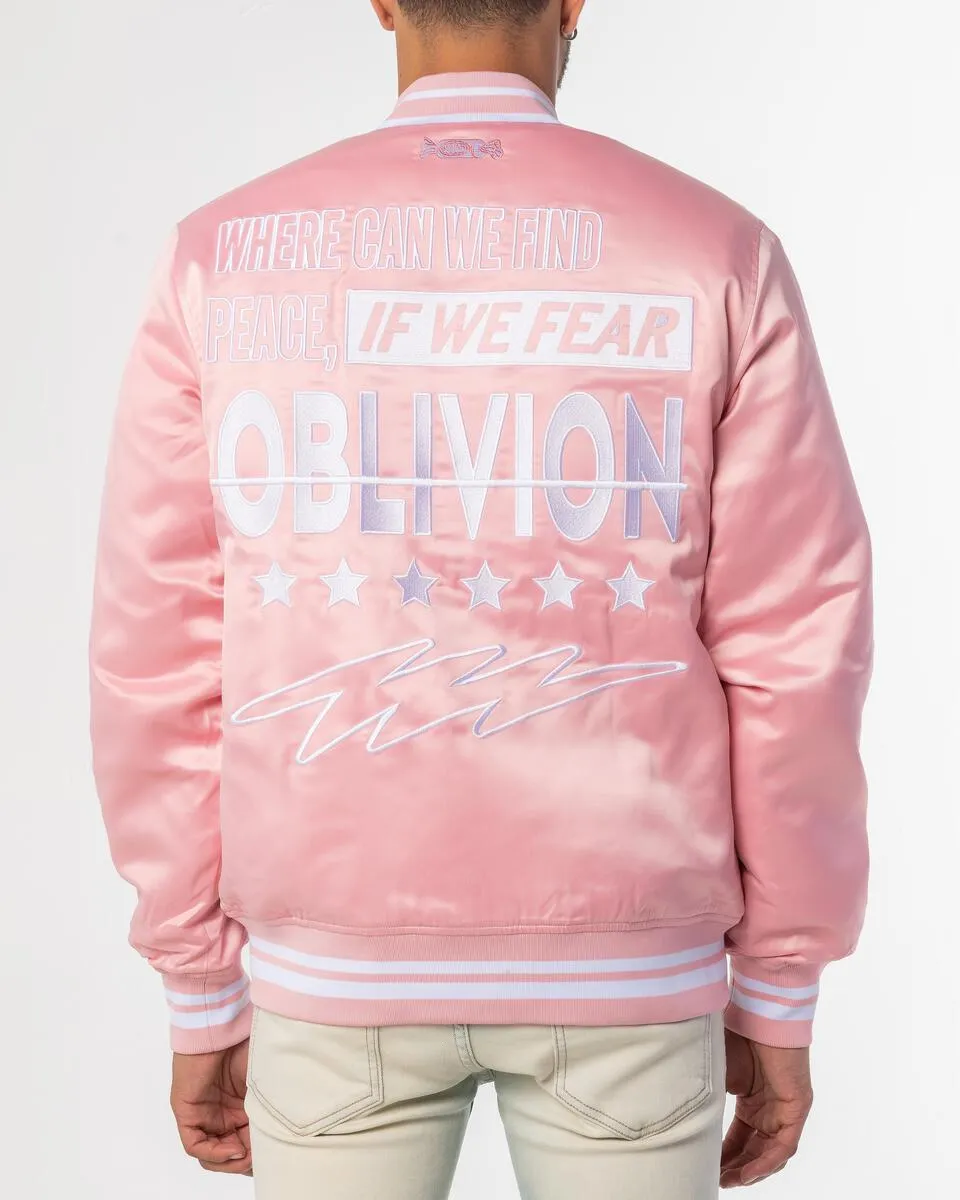 Sugarhill - "Oblivion" Satin Bomber Jacket - Pink Quartz
