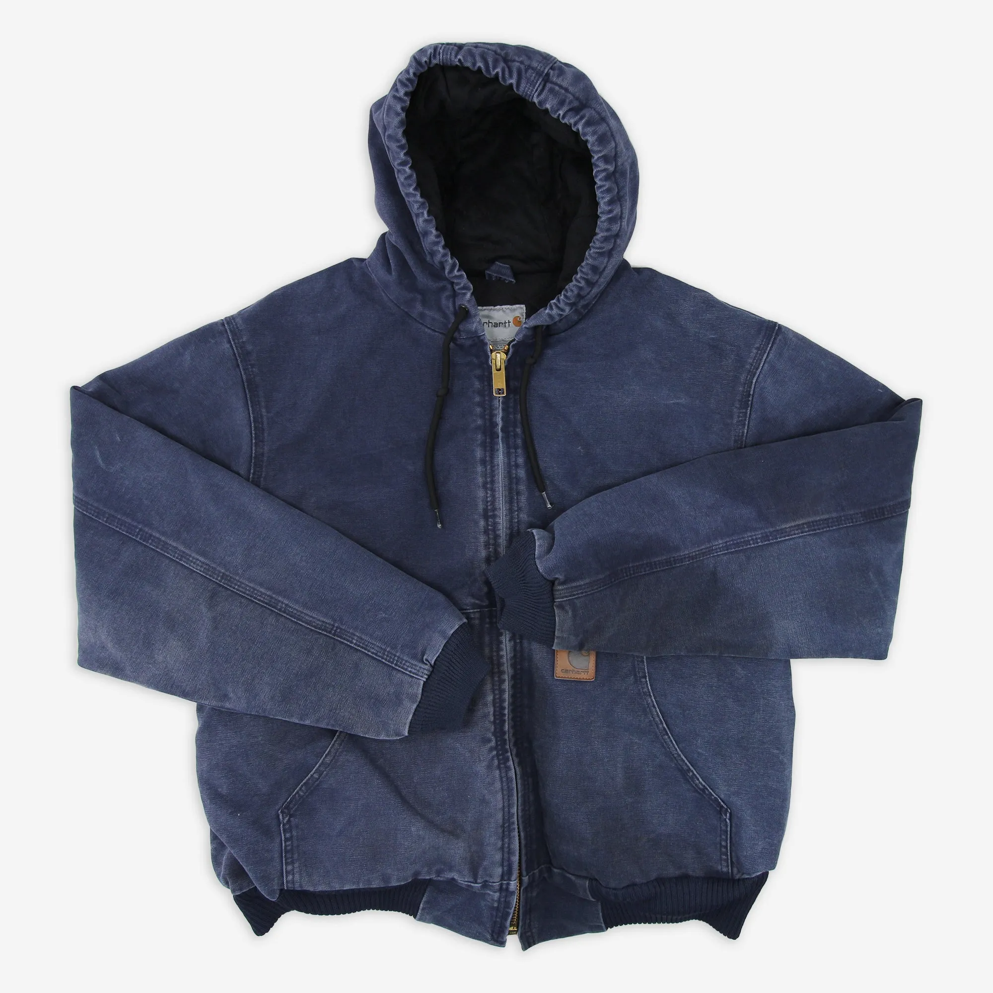 Thrashed Blue Carhartt 376-20 Quilted Flannel Lined Active Jacket Large