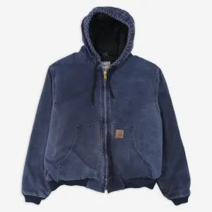 Thrashed Blue Carhartt 376-20 Quilted Flannel Lined Active Jacket Large