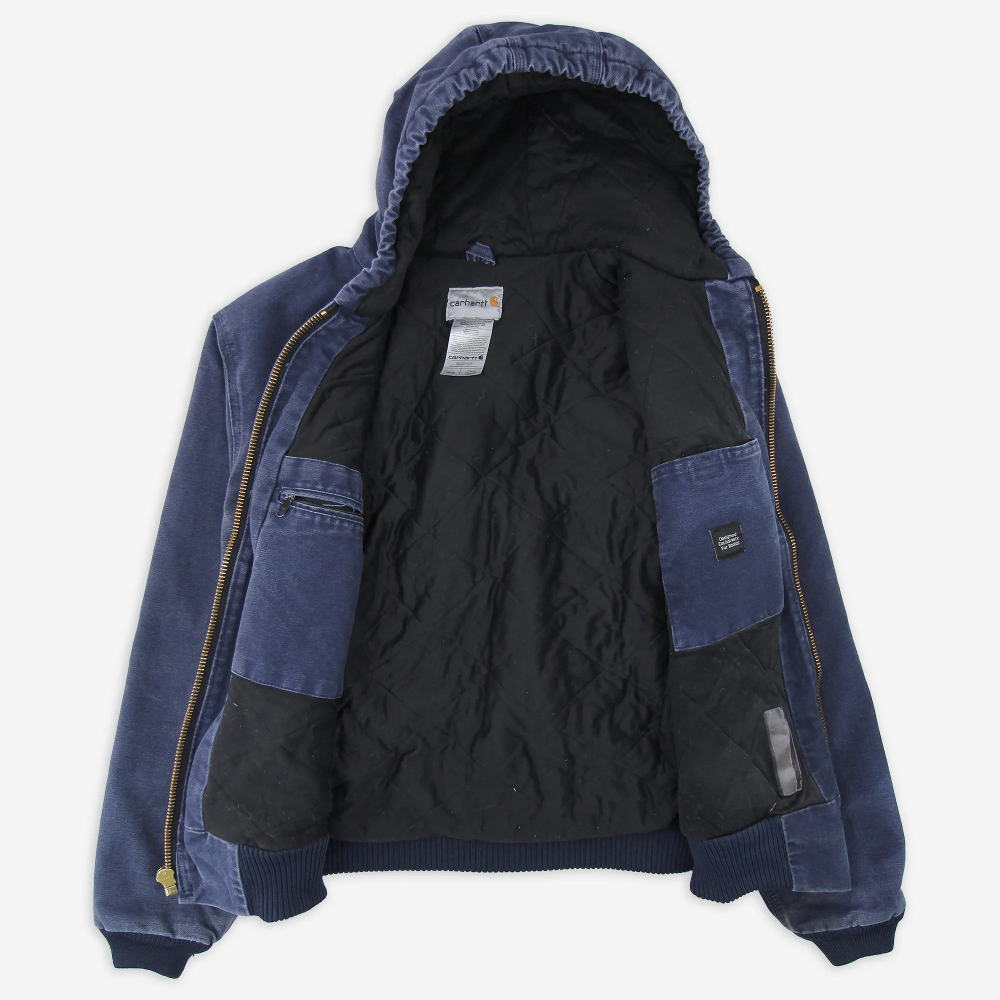 Thrashed Blue Carhartt 376-20 Quilted Flannel Lined Active Jacket Large